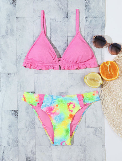 Bikini dépareillé tie and dye - Rose - 1
