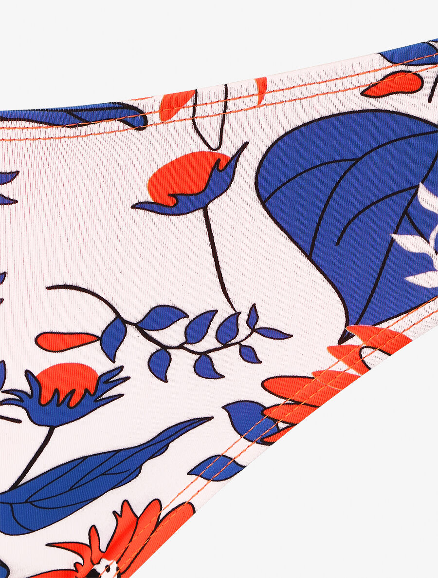 Bikini dépareillé fleuri - Orange fluo - 3