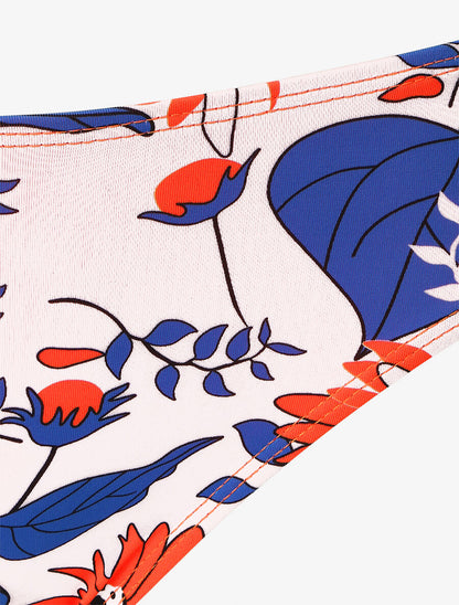 Bikini dépareillé fleuri - Orange fluo - 3