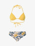 Bikini dépareillé fleuri - Jaune - 1