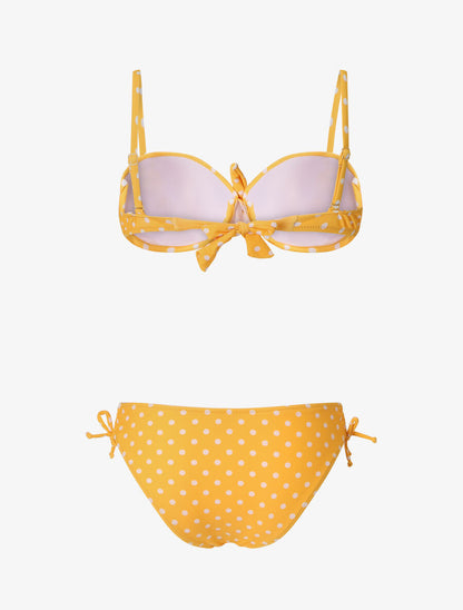 Bikini à pois et noeud - Jaune - 2