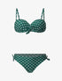 Bikini à pois et noeud - Vert foncé - 1