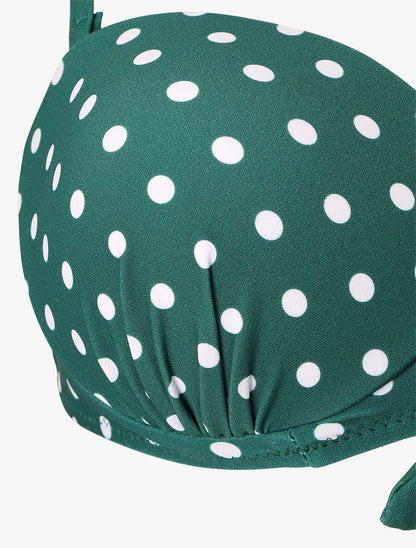 Bikini à pois et noeud - Vert foncé - 3