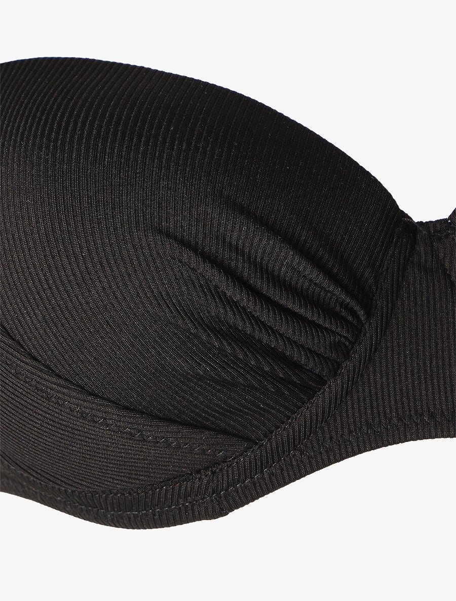 Maillot deux pièces taille haute côtelé - Noir - 3