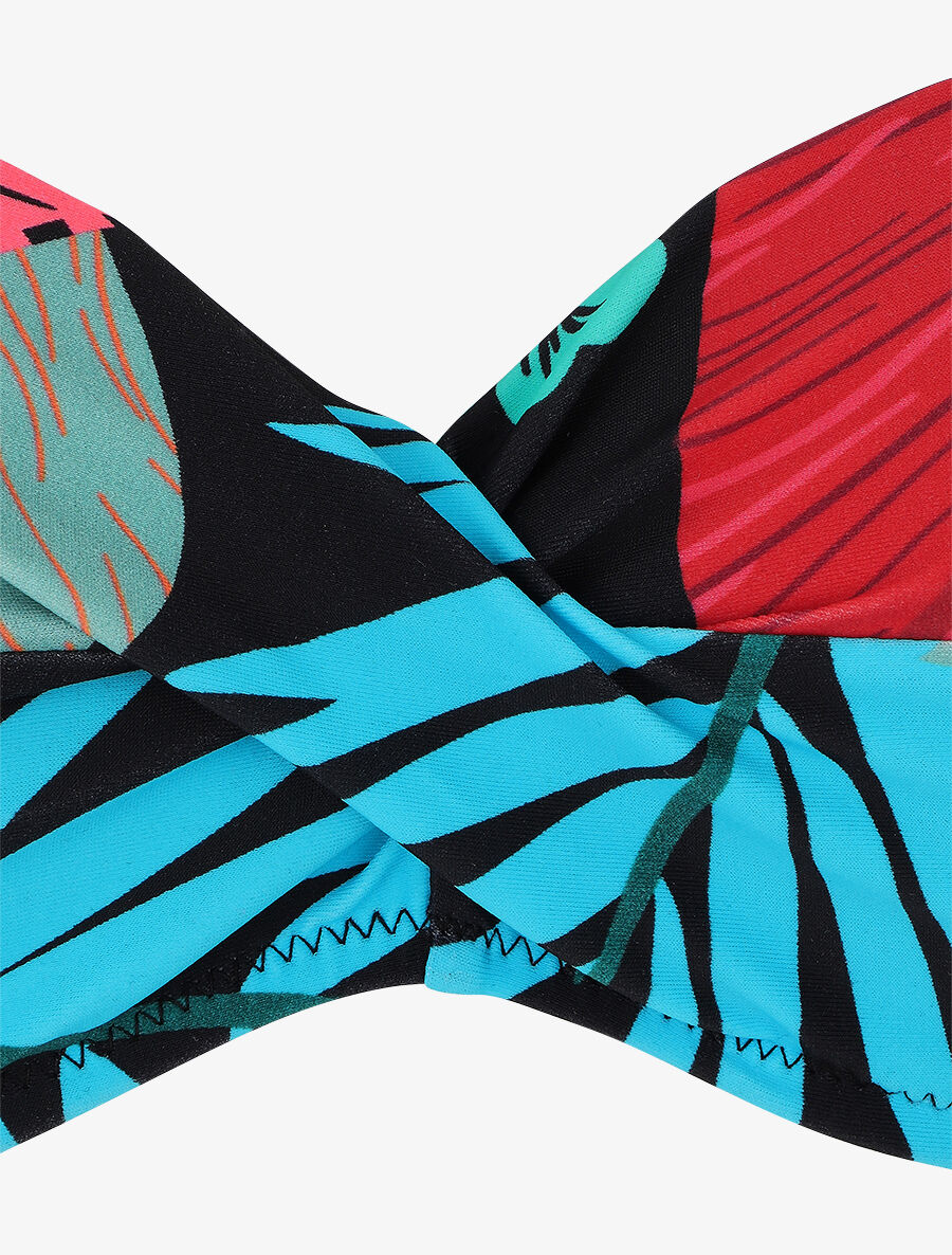 Bikini tropical torsadé - Noir - 3