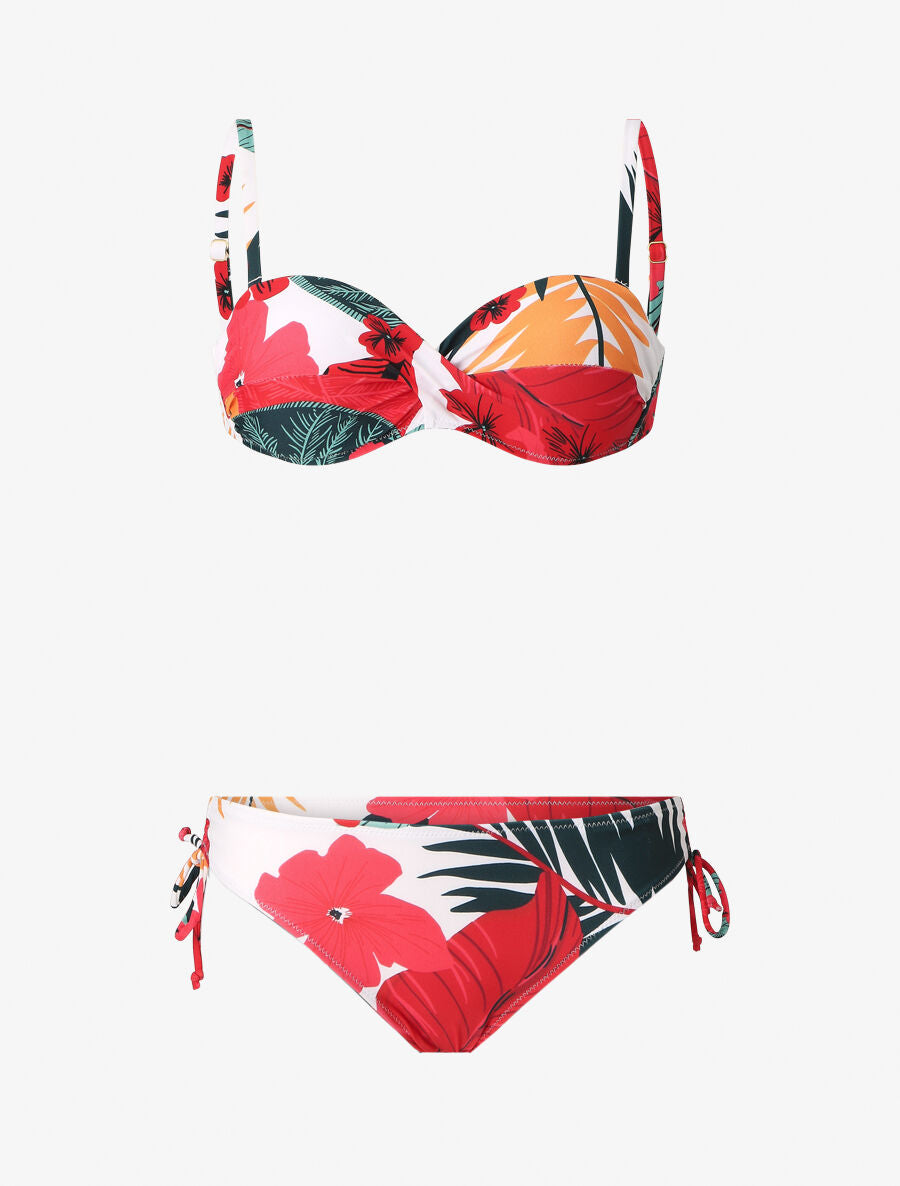 Bikini tropical torsadé - Blanc - 1