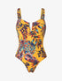Maillot de bain imprimé plantes tropicales - Jaune - 1