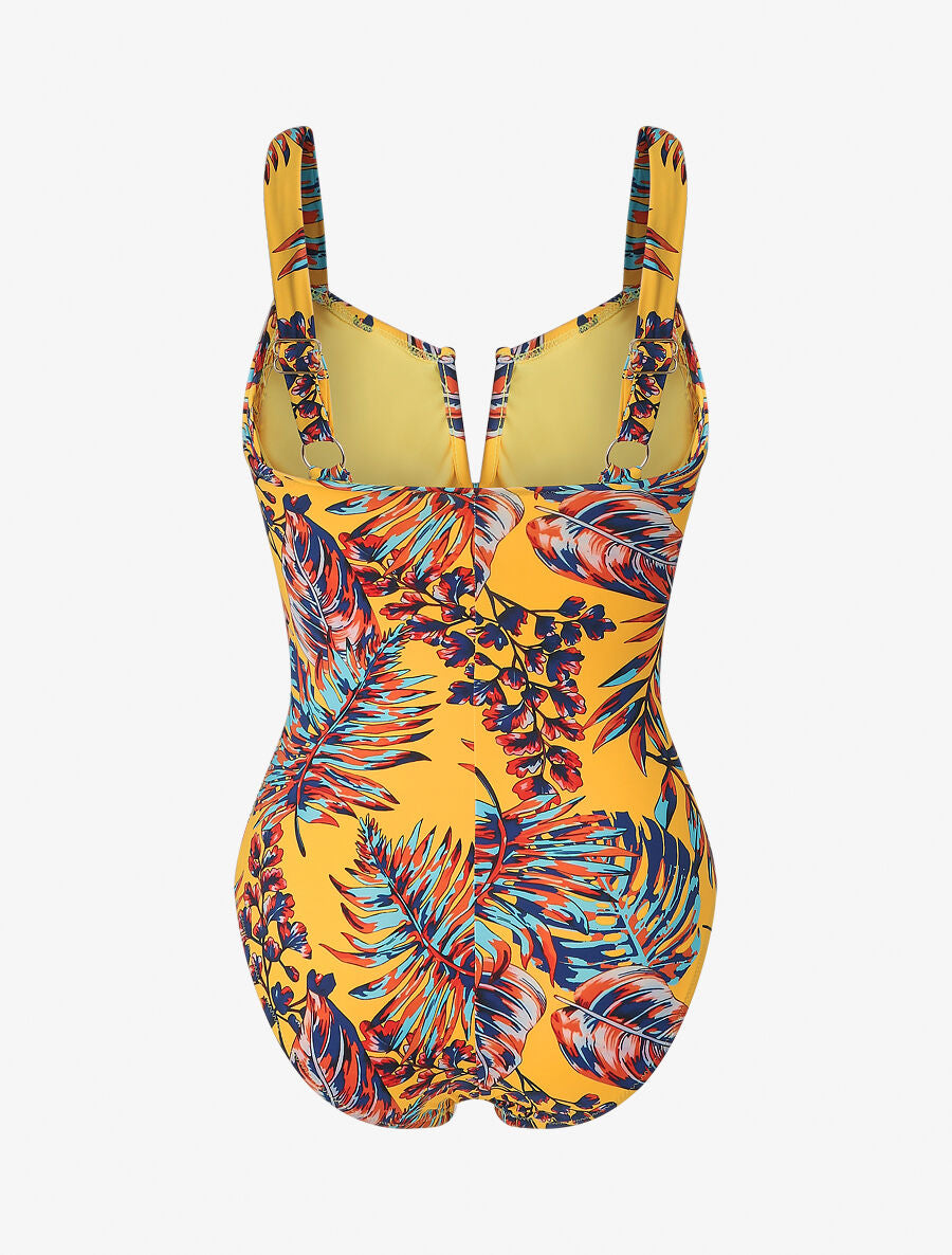 Maillot de bain imprimé plantes tropicales - Jaune - 2