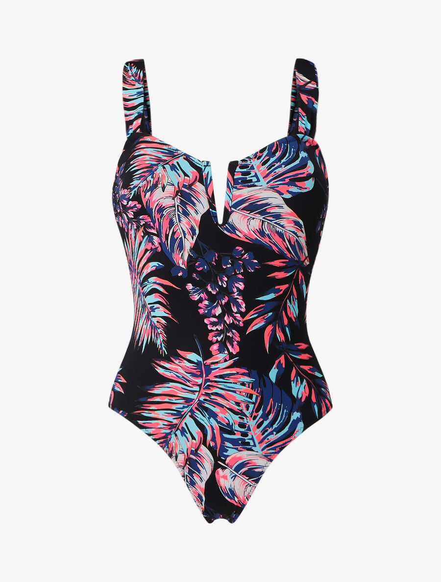 Maillot de bain imprimé plantes tropicales - Noir - 4