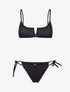 Bikini côtelé à fente - Noir - 1
