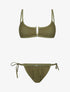 Bikini côtelé à fente - Kaki - 1
