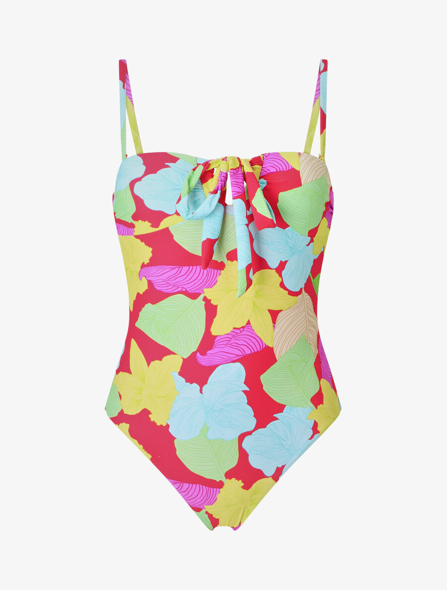 Maillot de bain imprimé grandes fleurs - Rouge - 1
