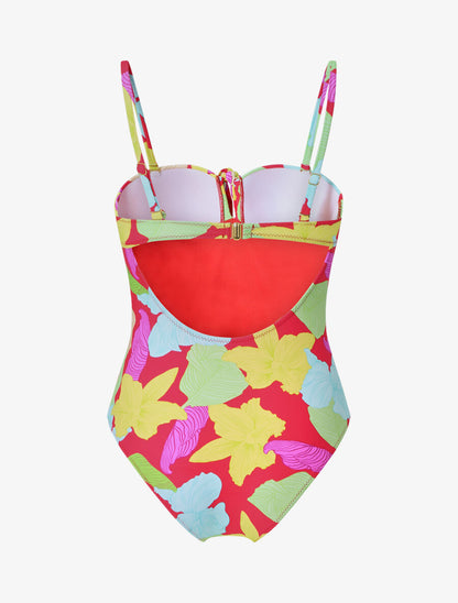 Maillot de bain imprimé grandes fleurs - Rouge - 2
