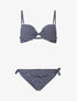 Bikini torsadé à rayures - Marine - 5