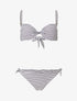 Bikini torsadé à rayures - Blanc - 1