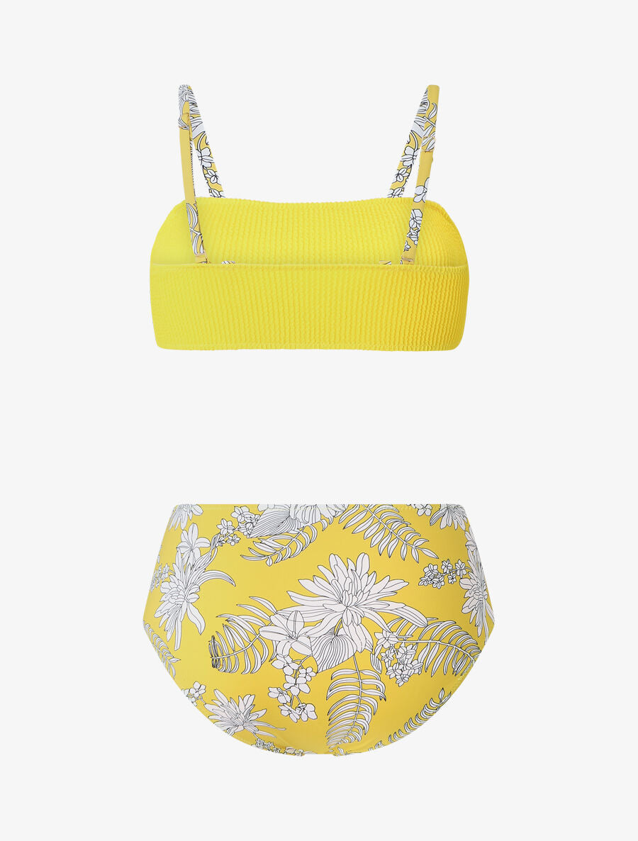 Bikini à brassière bi-matière - Jaune - 2