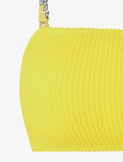 Bikini à brassière bi-matière - Jaune - 3