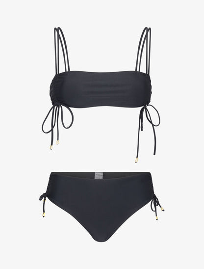 Bikini à brassière à jeu de liens - Noir - 3