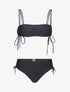 Bikini à brassière à jeu de liens - Noir - 3