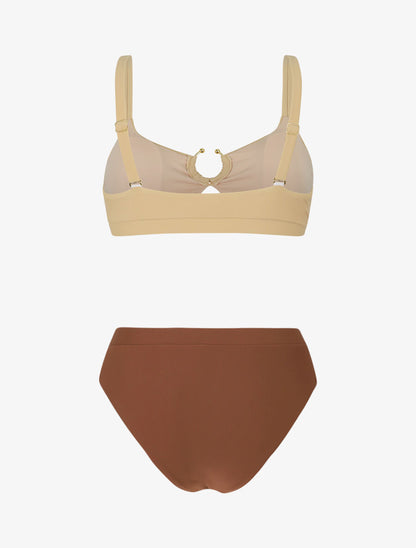 Bikini dépareillé à anneau - Beige - 3