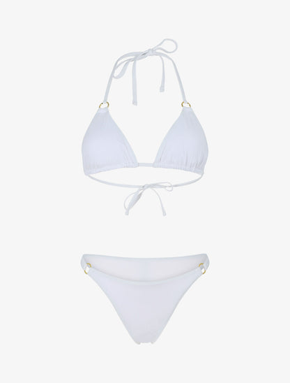 Bikini triangle à anneaux - Blanc - 4