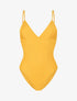 Maillot de bain côtelé à col à V - Jaune - 4