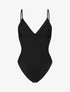 Maillot de bain côtelé à col à V - Noir - 4