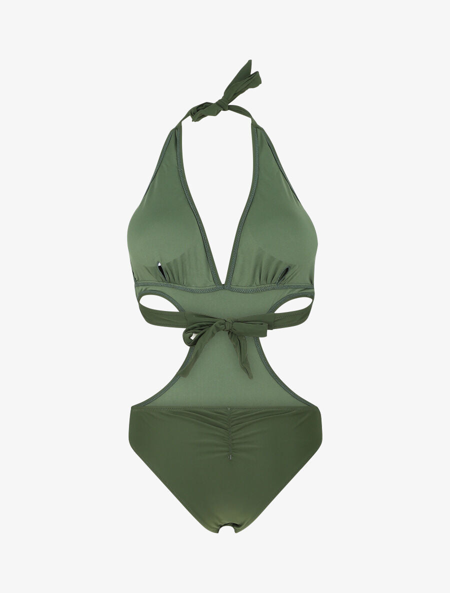Maillot de bain échancré - Kaki - 2