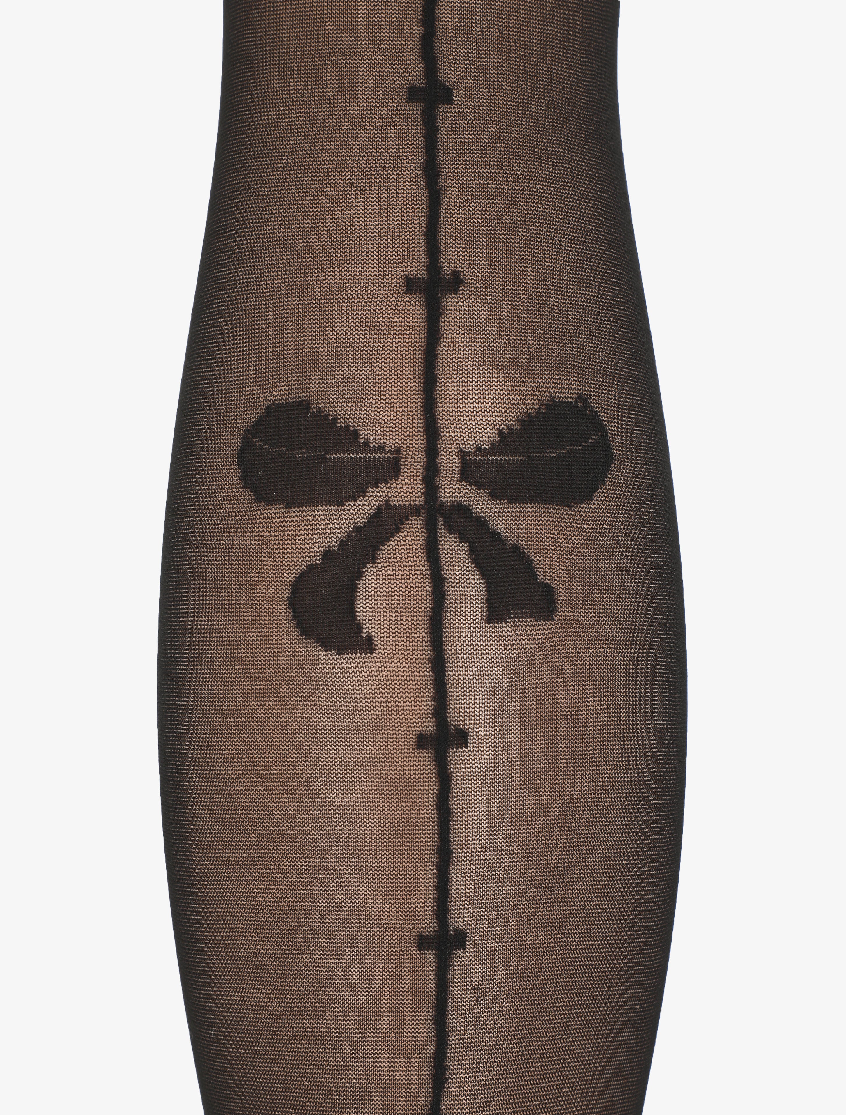 Collants en voile à motifs zèbre et nœuds - Noir - 3