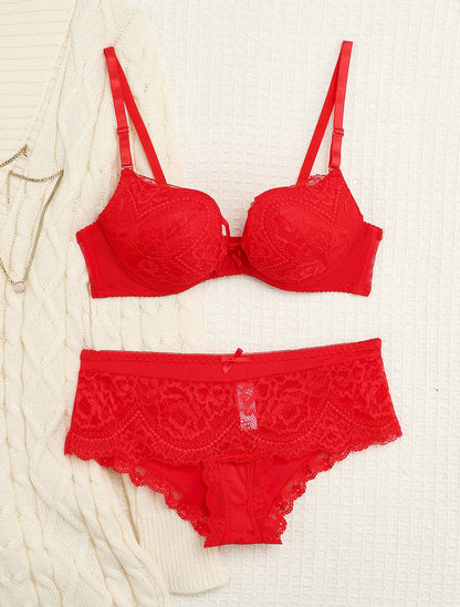 Ensemble ampliforme échancré et shorty - Rouge - 1