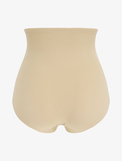 Culotte gainante taille haute en dentelle - Beige - 2