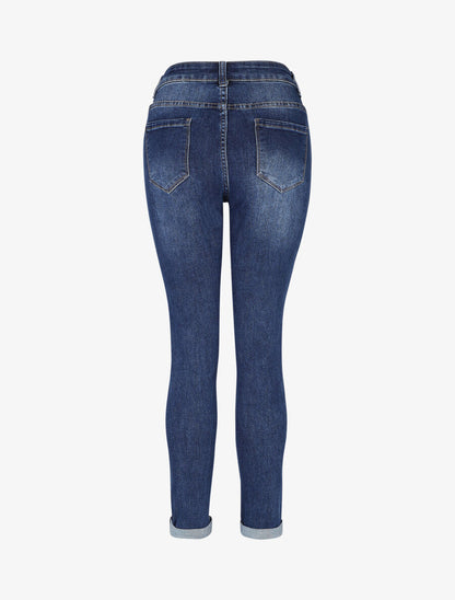 Jean push up à revers coupe slim - Bleu - 2