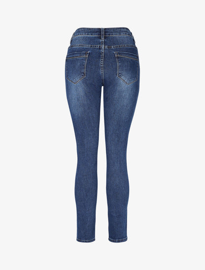 Jean basique légèrement délavé coupe skinny - Bleu - 2