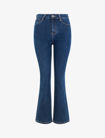 Jean basique coupe flare - Bleu - 1