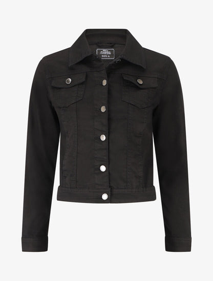 Veste en jean droite - Noir - 1