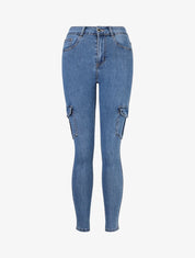 Jean style cargo coupe skinny - Bleu - 5