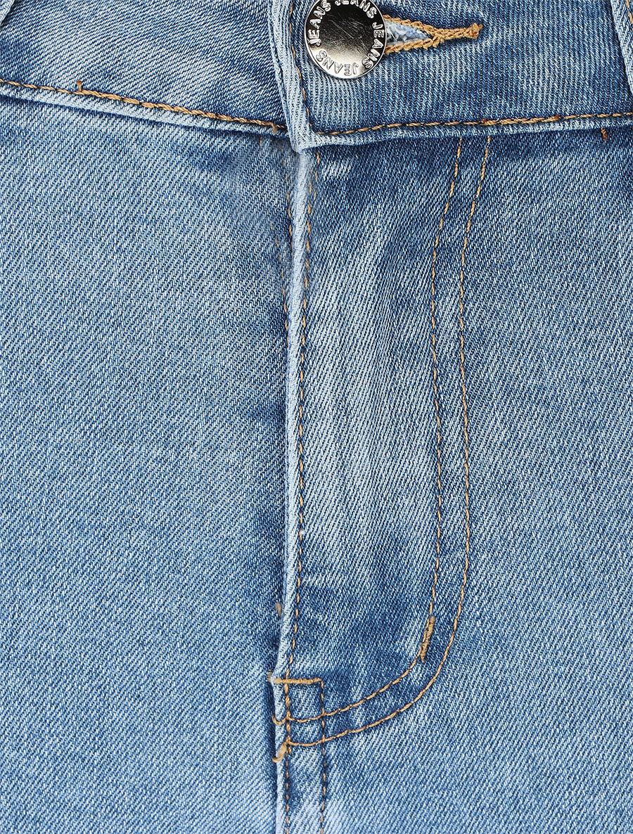 Jean skinny basique à taille standard - Bleu clair - 3
