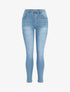 Jean push up légèrement délavé coupe slim - Bleu - 1
