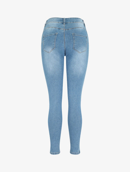 Jean push up légèrement délavé coupe slim - Bleu - 2