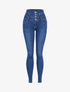 Jean skinny taille empire à coutures contrastantes - Bleu denim - 1
