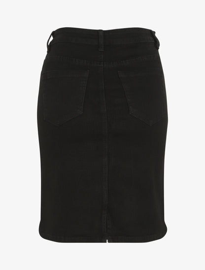 Jupe en jean droite et courte taille standard - Noir - 2