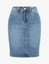 Jupe courte en jean droite taille standard - Bleu - 5