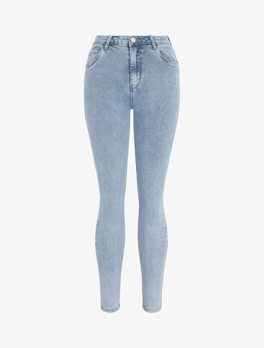 Jean push up coupe skinny taille standard - Bleu clair - 1