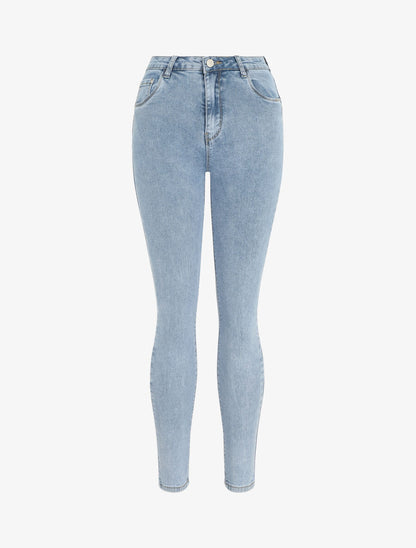 Jean push up coupe skinny taille standard - Bleu clair - 1