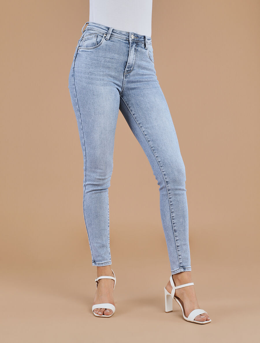 Jean skinny push up taille standard - Bleu clair - 4