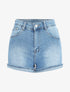Short en jean à revers - Bleu - 1