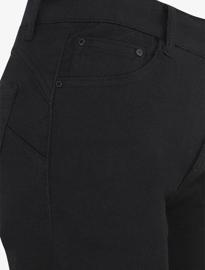 Bermuda push up uni à ourlets - Noir - 3