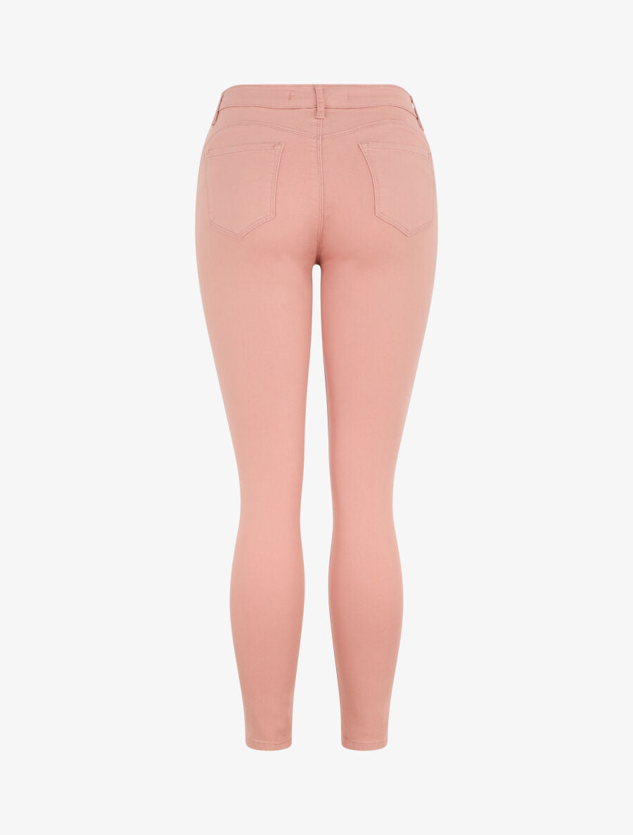 Jean uni coupe skinny - Rose saumon - 2