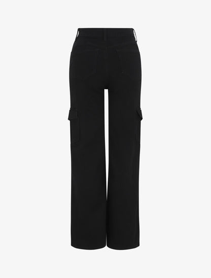 Jean style cargo coupe flare - Noir - 2