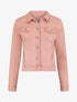 Veste courte unie en jean - Rose - 5